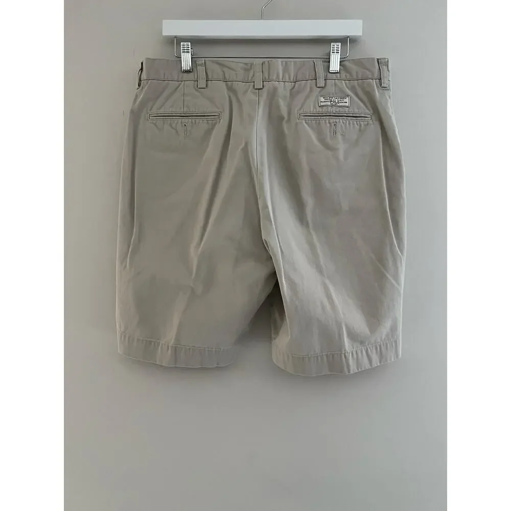 Polo Ralph Lauren Prospect Short Khaki Chino Flat Front Size 36 SG